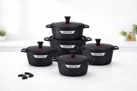 طقم طناجر يد سكب 5 قطع maestro chef