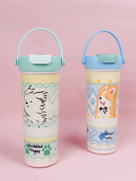 مطرة / مج / حافظة سخن / بارد ستانلس مع يد رسومات