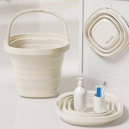 سطل / دلو ماء / شطف سيليكون قابل لطي مع يد