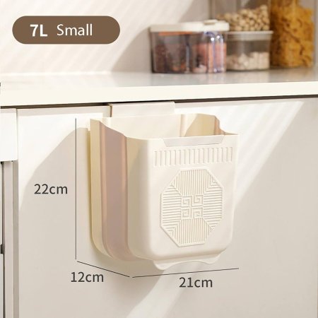 سلة مهملات مطبخ سيليكون قابل لطي تعليق