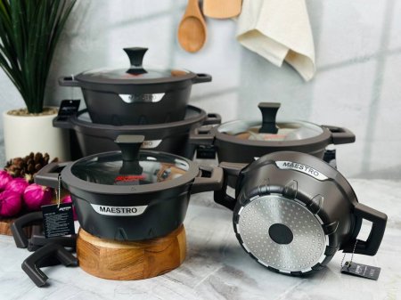 طقم طناجر يد سكب 5 قطع maestro chef