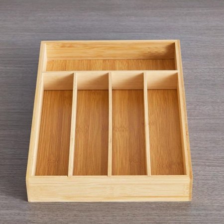 منظم معالق وشوك خشب بامبو 5 خانات 26x36CM