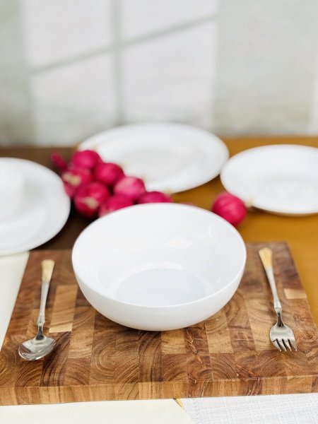 جاط / صحن اوبال شوعاني دائري ابيض سادة مجور 20CM