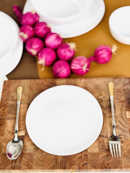 صحن / جاط اوبال شوعاني دائري ابيض سادة 19CM