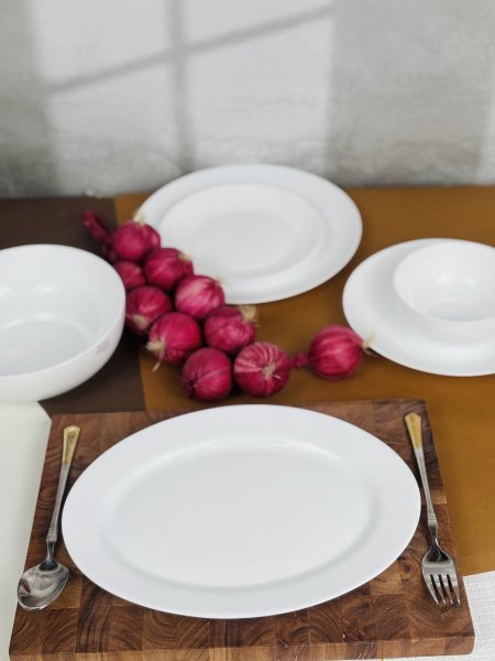 صحن / جاط اوبال شوعاني بيضاوي ابيض سادة 30CM