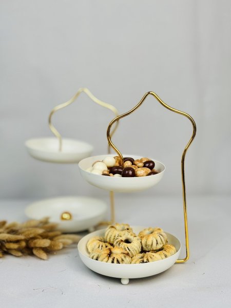 مضيفة طبقتين معدن بيج ستاند نجمة