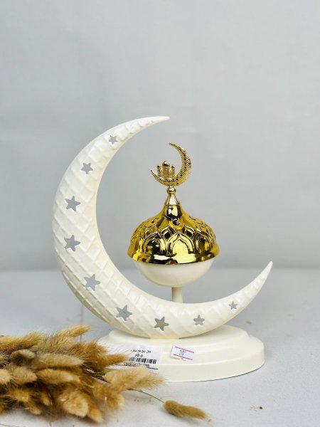 هلال معدن بيج مع مبخرة