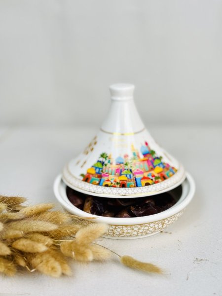 تمرية بورسلان موديل مغربي ملون مع ذهبي