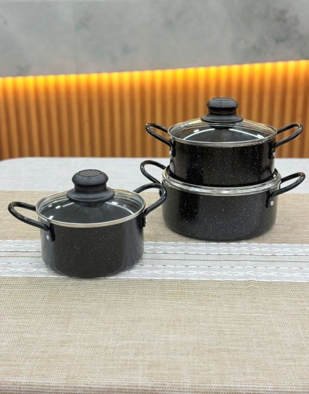 طقم طناجر بيبي سيت اسود 3 قطّع