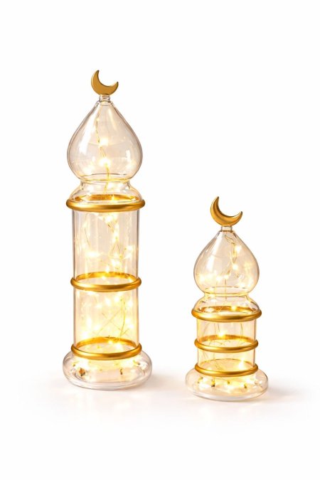 فانوس زجاج مأذنة مع اضاءة