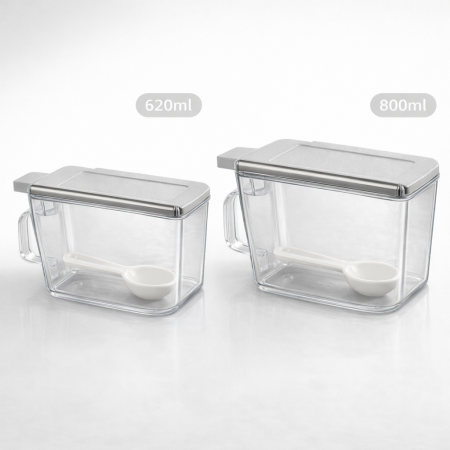 علبة اكروليك مع غطاء متحرك و معلقة للسكر و البهارات