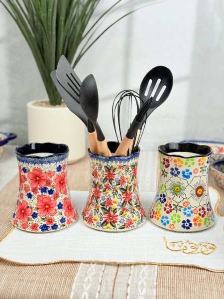 قاعدة مغارف خزف مغربي مرسم مع يدين 23CM