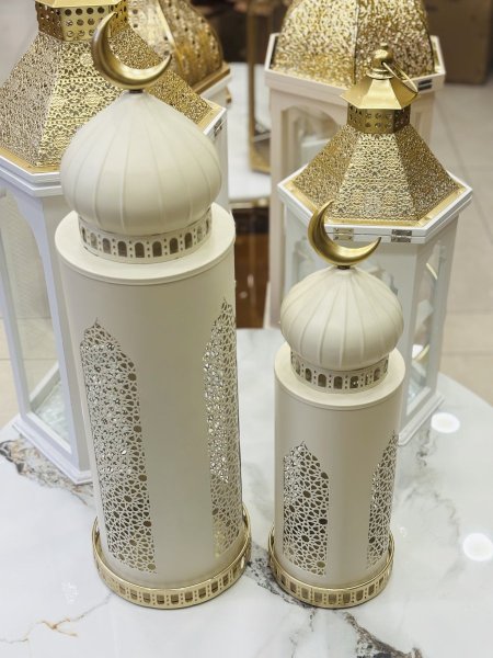 فوانيس بيج مأذنة كبير مع هلال ذهبي