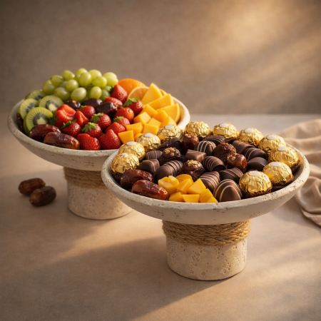 مضيفة جبص مخرم مع غطاء يد حبل