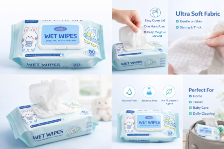 محارم مبللة ورق قطني سميك فائقة النهومة