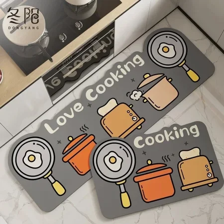 طقم دعاسات مطبخ - حمام فوم سريع الامتصاص قطعتين