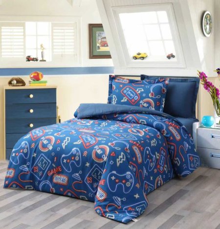 طقم حرامات صيفي ديزني للأطفال مفرد ونص 4 قطع مع لعبة ديزني على شكل الطقم هدية