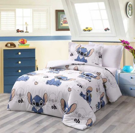 طقم حرامات صيفي ديزني للأطفال مفرد ونص 4 قطع مع لعبة ديزني على شكل الطقم هدية