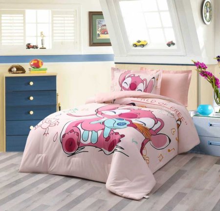 طقم حرامات صيفي ديزني للأطفال مفرد ونص 4 قطع مع لعبة ديزني على شكل الطقم هدية