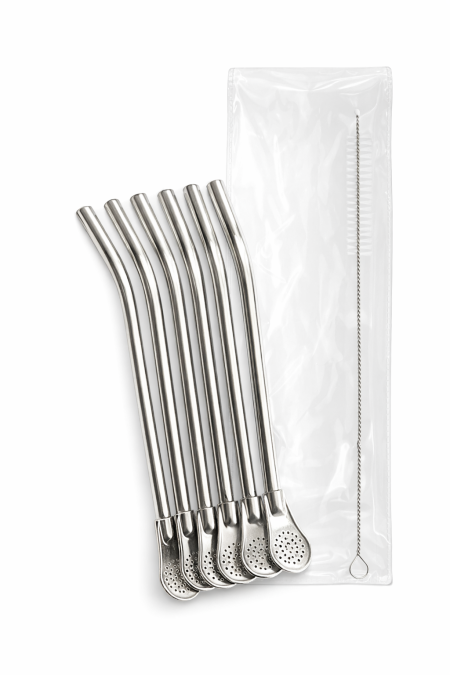 طقم مصاصة متة 6 قطع مع فرشاة تنظيف