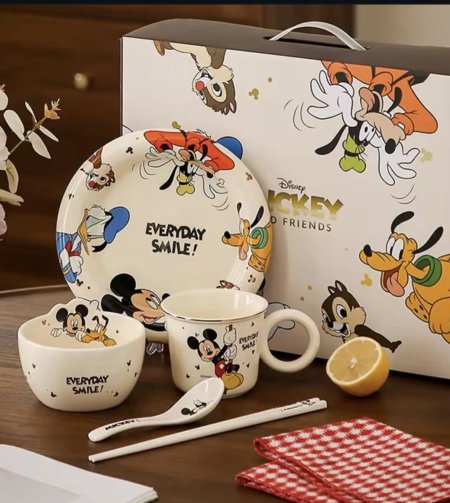 طقم بورسلان ديزني ( صحن / مج / زبدية / معلقة / معالق صينية ) ميكي ماوس