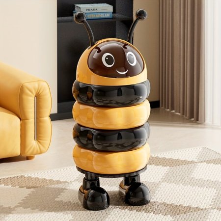 سلة مهملات بلاستيك شكل دودة حجم كبير مع ارجل