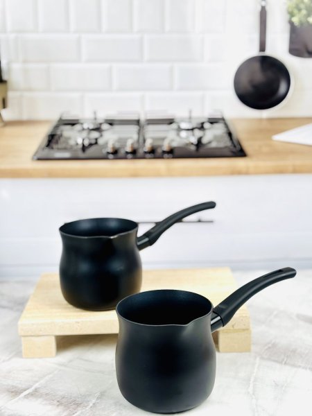 غلاية قهوة جرانيت اسود مع يد عظم