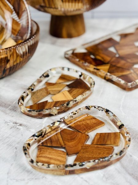 صحن ريزن مع خشب بني 16,5CM