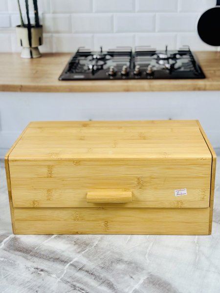 صندوق خبز خشب بامبو مستطيل