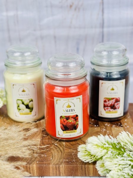 شمعة - شمع عطري زجاج دائري كبير