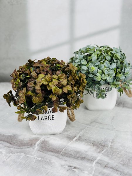 قوار ورد بلاستيك يدين حبل مع عشب مكثف