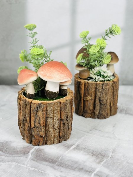 قوار ورد خشب شكل فطر