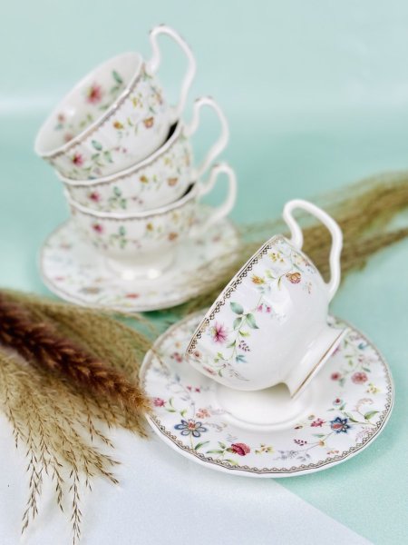 مج بورسلان مذهب مرسم ورد مع صحن كبير