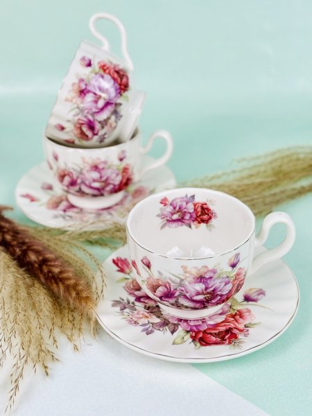 مج بورسلان مذهب مرسم ورد مع صحن كبير