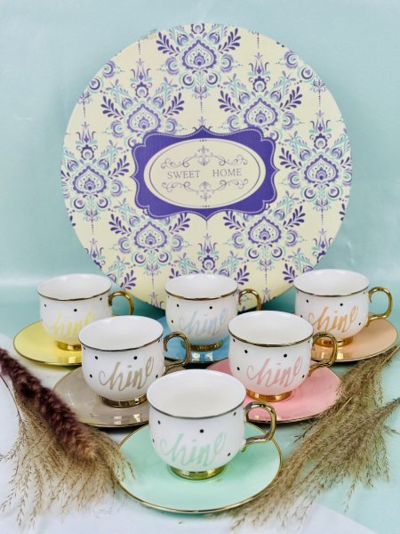 مج بورسلان مذهب مرسم كبير مع صحن