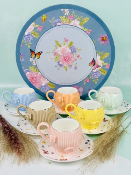 مج بورسلان مذهب محزز كبير عصفور مع صحن