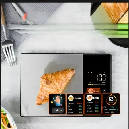 ميزان مطبخ ذكي لحساب السعرات والقيم الغذائية مع تطبيق