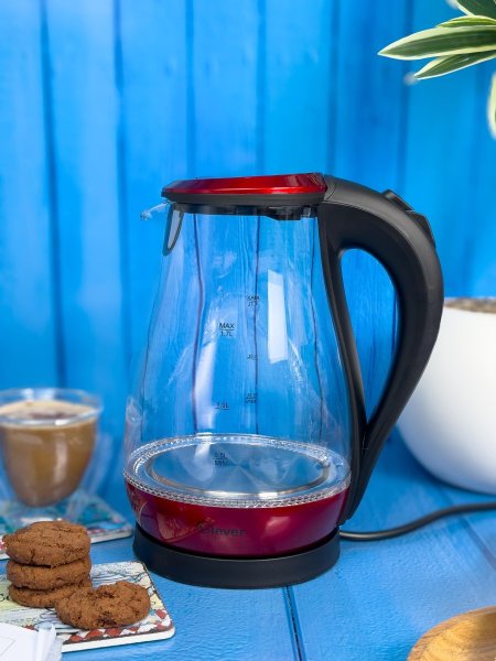 غلاية ماء كهربائية زجاج  CLEVER 1.7L