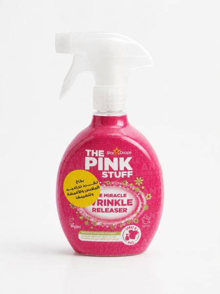 بخاخ لفرد تجاعيد الملابس والاقمشة وتنعيمها (the pink stuff)