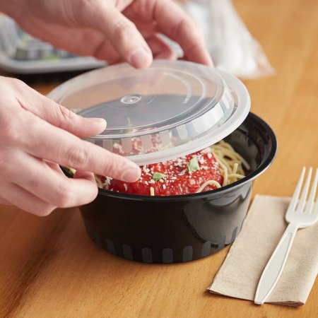 تبروير أكل بلاستيكي مع أغطية وعلب طعام TakeAway قطعة 12 38oz