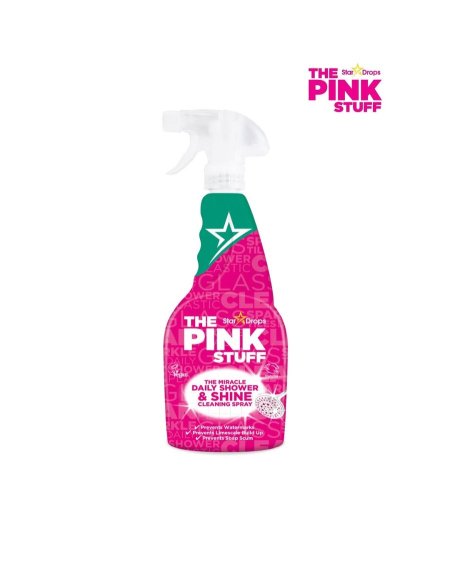 بخاخ / منظف الاستحمام اليومي Pink Stuff & Shine هو منظف ومزيل تراكم الترسبات الكلسية وبقايا الصابون والأوساخ على جميع الأسطح في الحمام.Pink stuff