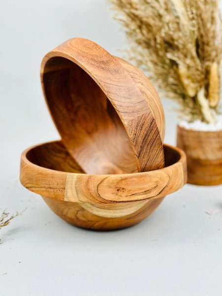 جاط  خشب طبيعي مع حفة عريضة هندي 25CM