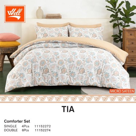 طقم غطاء سرير / حرامات صيفي مجوز 6 قطع Well (TIA)