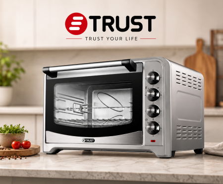 فرن كهربائي دبل جلاس  ستانلس 2200W 70L (TRUST)