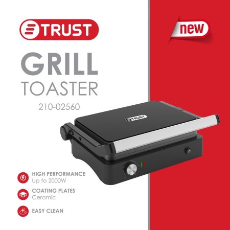 توست كهربائي اسود وجه زجاج 2000W شركة TRUST