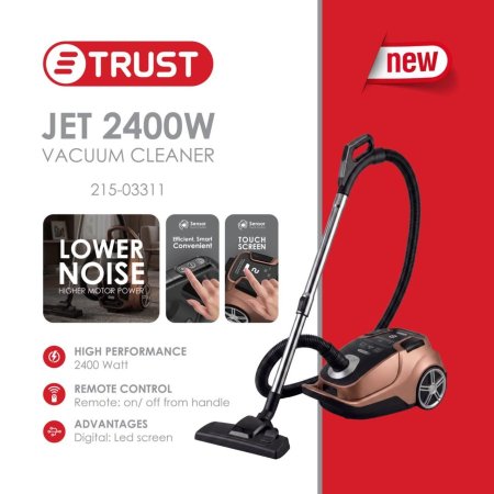 مكنسة أرضيات / سجاد / موكيت كهربائية 2400 واط JET من TRUST