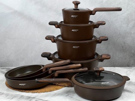 طقم طناجر Maestro ( TITAN BROWN) ثقيل 8 قطعة 
