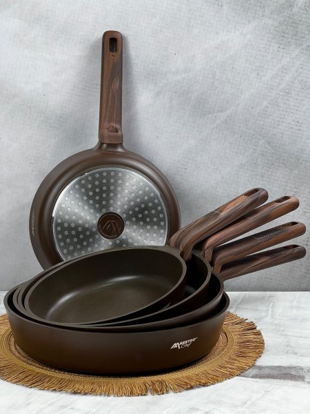 طقم قلايات Maestro ( TITAN BROWN) ثقيل 5 قطع