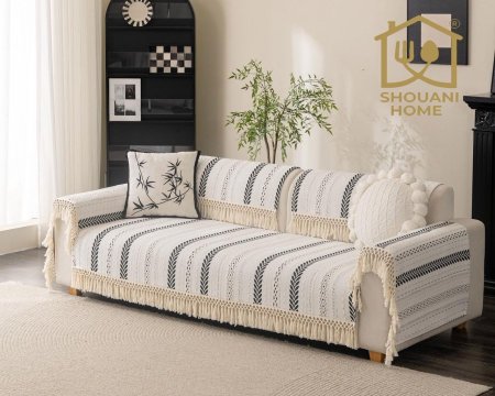 وجه كنب 7 مقاعد قماشي بنقشة أنيقة – Shouani Home