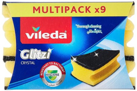 ليفة جلي 9 قطع مقاومة للبكتيريا Vileda (Glitzi)
